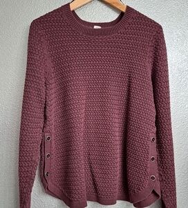 Artesian NY Plum Button Sweater  Size XL